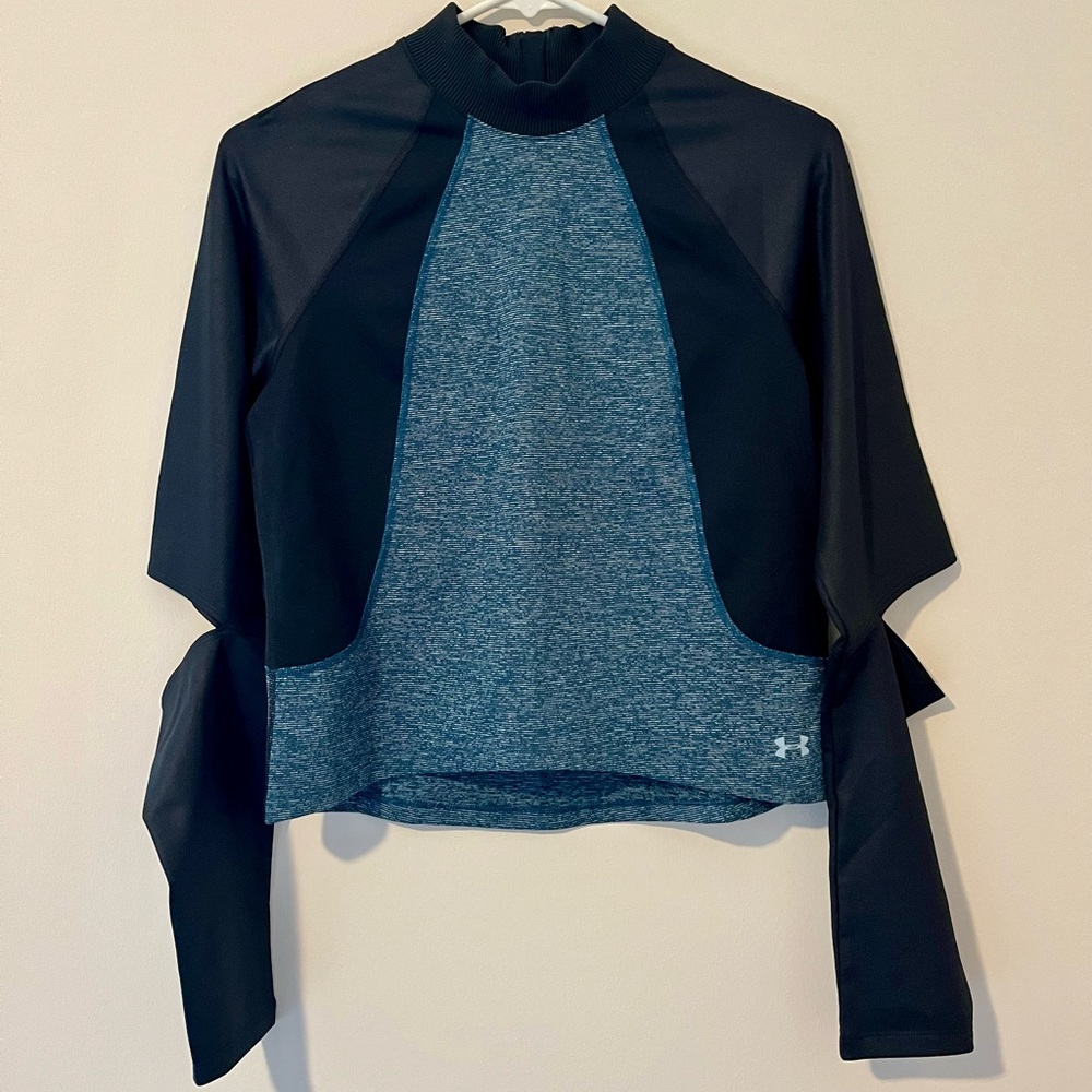 Under Armour Black and Teal Long Sleeve Shirt